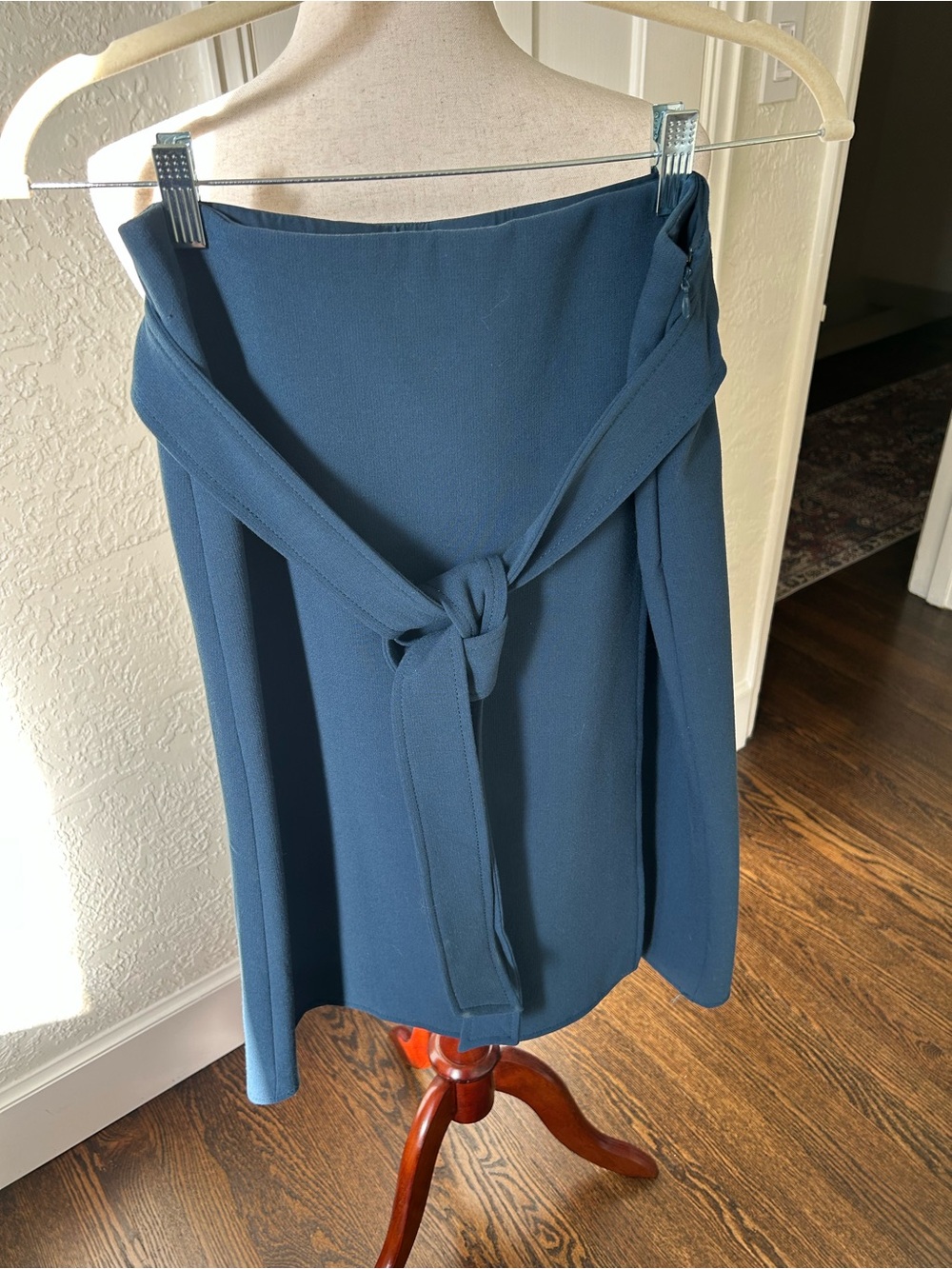 Ann Taylor Marine Blue A-Line Pencil Skirt with Front Tie